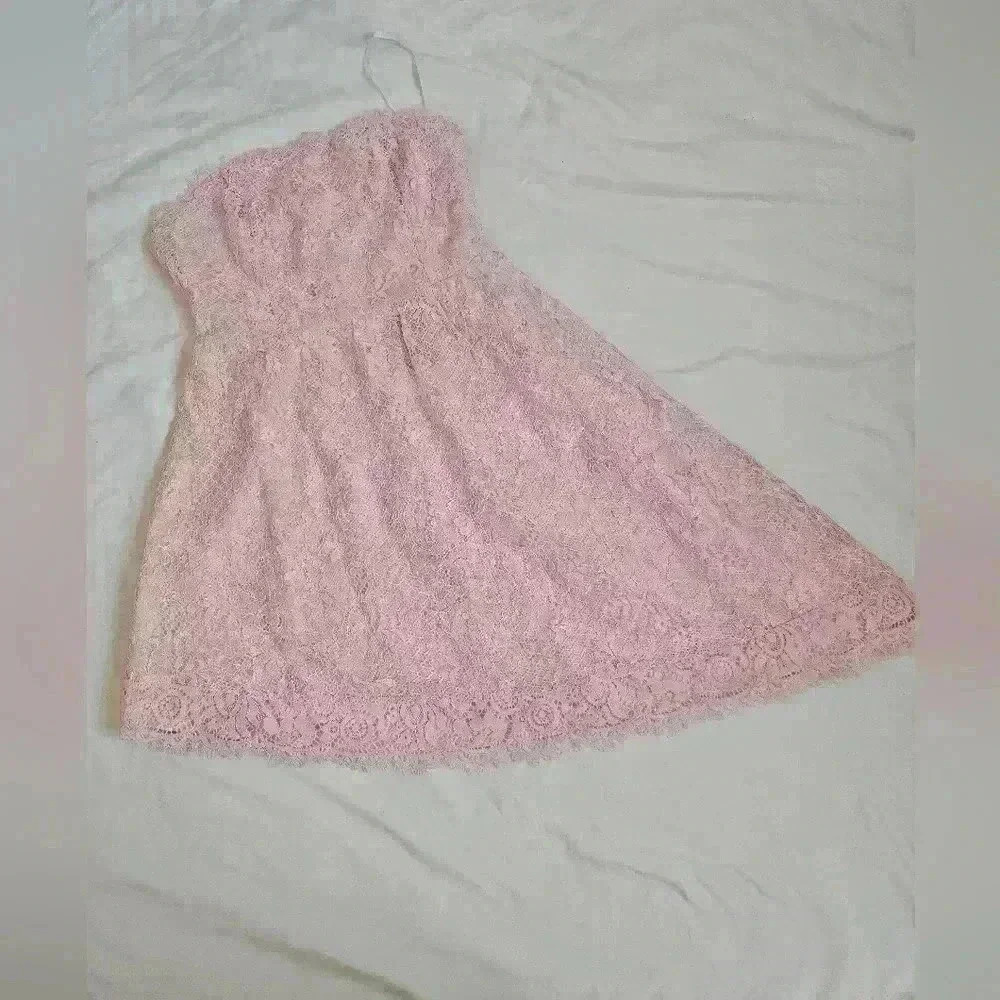 NBD NWT Revolve Pink Lace Strapless Mini
